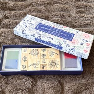 William Morris Floral Rubber Stamp Set - Multicolor Ink